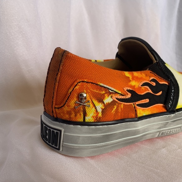 Brand New Philipp Plein Slip On Flame Sneakers Orange size 39 - Picture 6 of 12